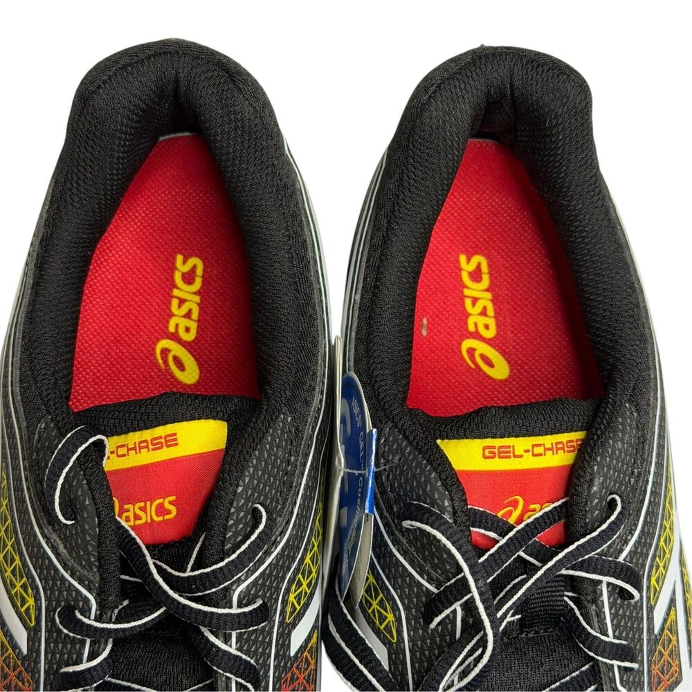 Asics Gel Chase Sneaker Shoe Mesh Leather Black White Red Men 14 NIB - Picture 5 of 12